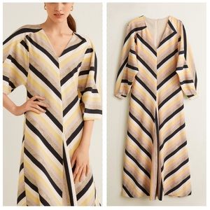 MANGO retro look striped multicolor dress